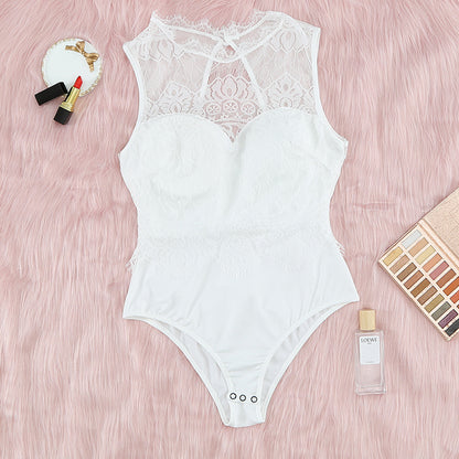 European And American Sexy Lingerie Lace Concealed Buckle Sleeveless Backless Tight-fitting Fun