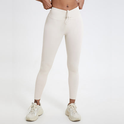 Yoga Leggings Outdoor Running Fitness Sports Pants Naked Women Sense Hip Lifting Chrysanthemum Yoga Pants
