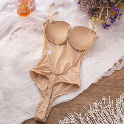Seamless Backless Shapewear Bodysuit With A Push-up Uplift Bra