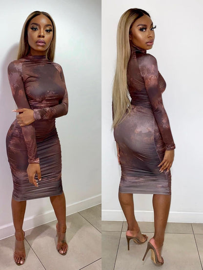 Fashion Ladies Printed Casual Dress