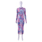 Gauze Printed Casual Long Dress