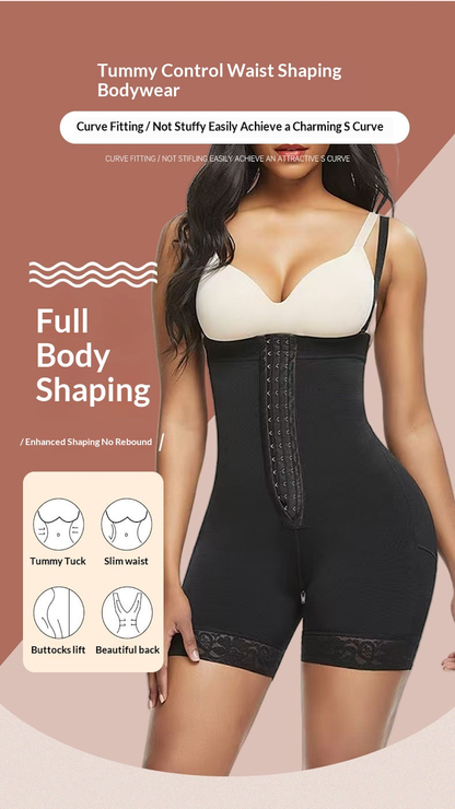 One-piece Shapewear Zip-and-button Body Shaper