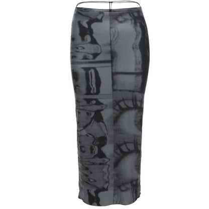 Women's Sleeveless Crew Neck Cutout Tank Top Mid Skirts