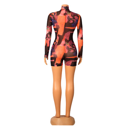 Fashion Sexy Digital Print Jumpsuit