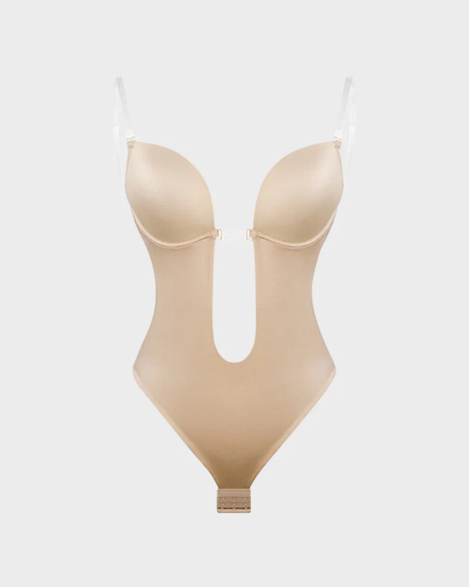 Strapless U Plunge Thong Bodysuit