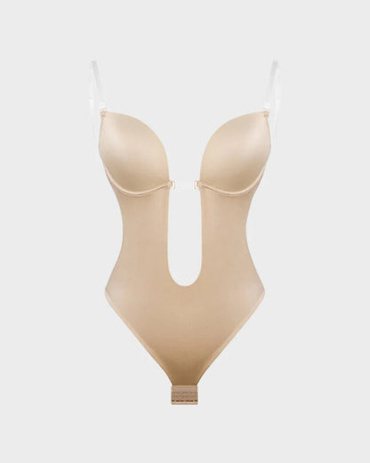 Strapless U Plunge Thong Bodysuit