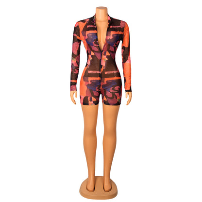 Fashion Sexy Digital Print Jumpsuit